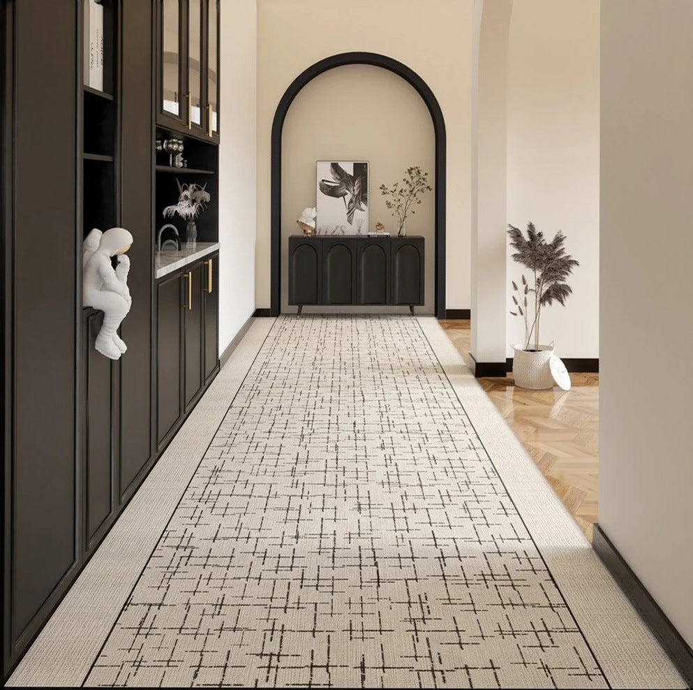 Contemporary Modern Long Hallway Runners, Easy Care Long Narrow Runner Rugs, Washable Entryway Runner Rug Ideas, Kitchen Runner Rugs, Entrance Hallway Runners-artworkcanvas