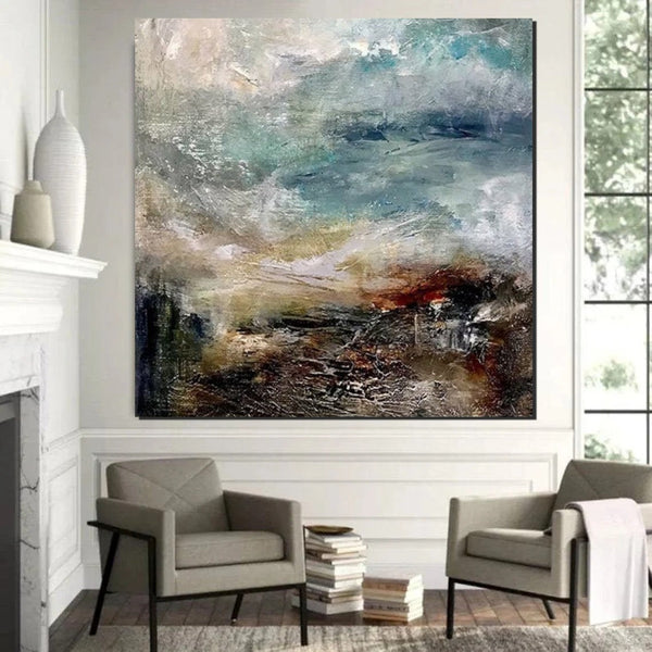 Modern Contemporary Abstract Artwork, Extra Large Wall Art Paintings, Acrylic Painting for Dining Room, Palette Knife Painting, Heavy Texutre Wall Art-artworkcanvas