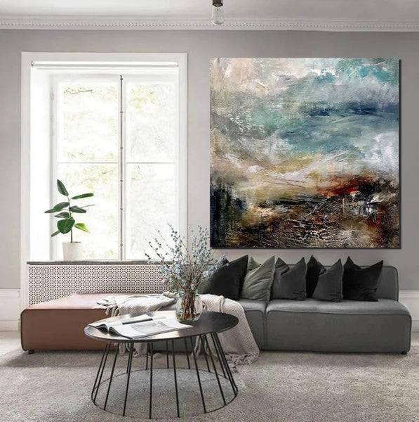 Modern Contemporary Abstract Artwork, Extra Large Wall Art Paintings, Acrylic Painting for Dining Room, Palette Knife Painting, Heavy Texutre Wall Art-artworkcanvas