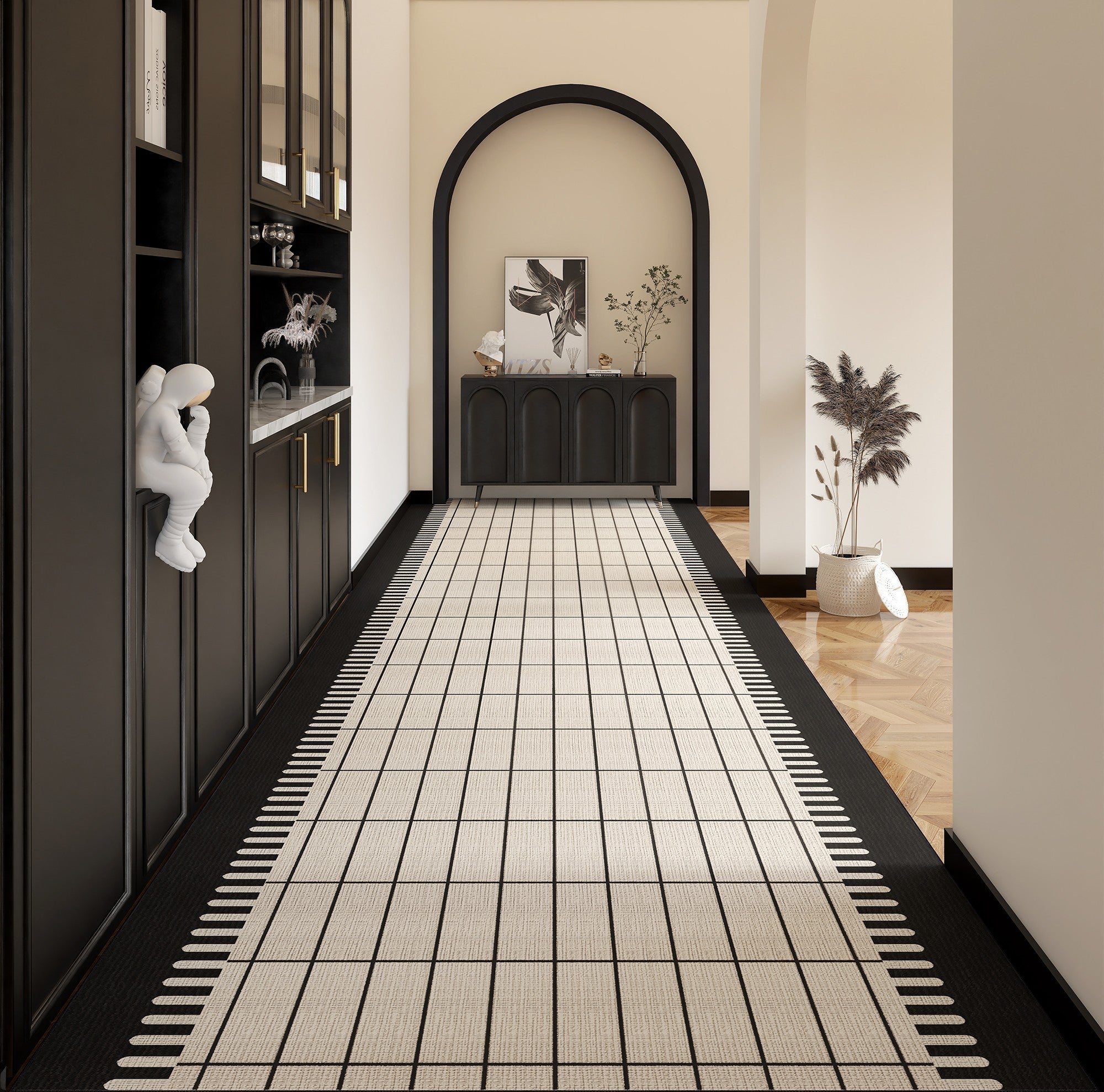 Non Slip Entryway Runner Rug Ideas, Extra Long Hallway Runners, Long Narrow Runner Rugs, Contepmorary Modern Long Hallway Runners-artworkcanvas