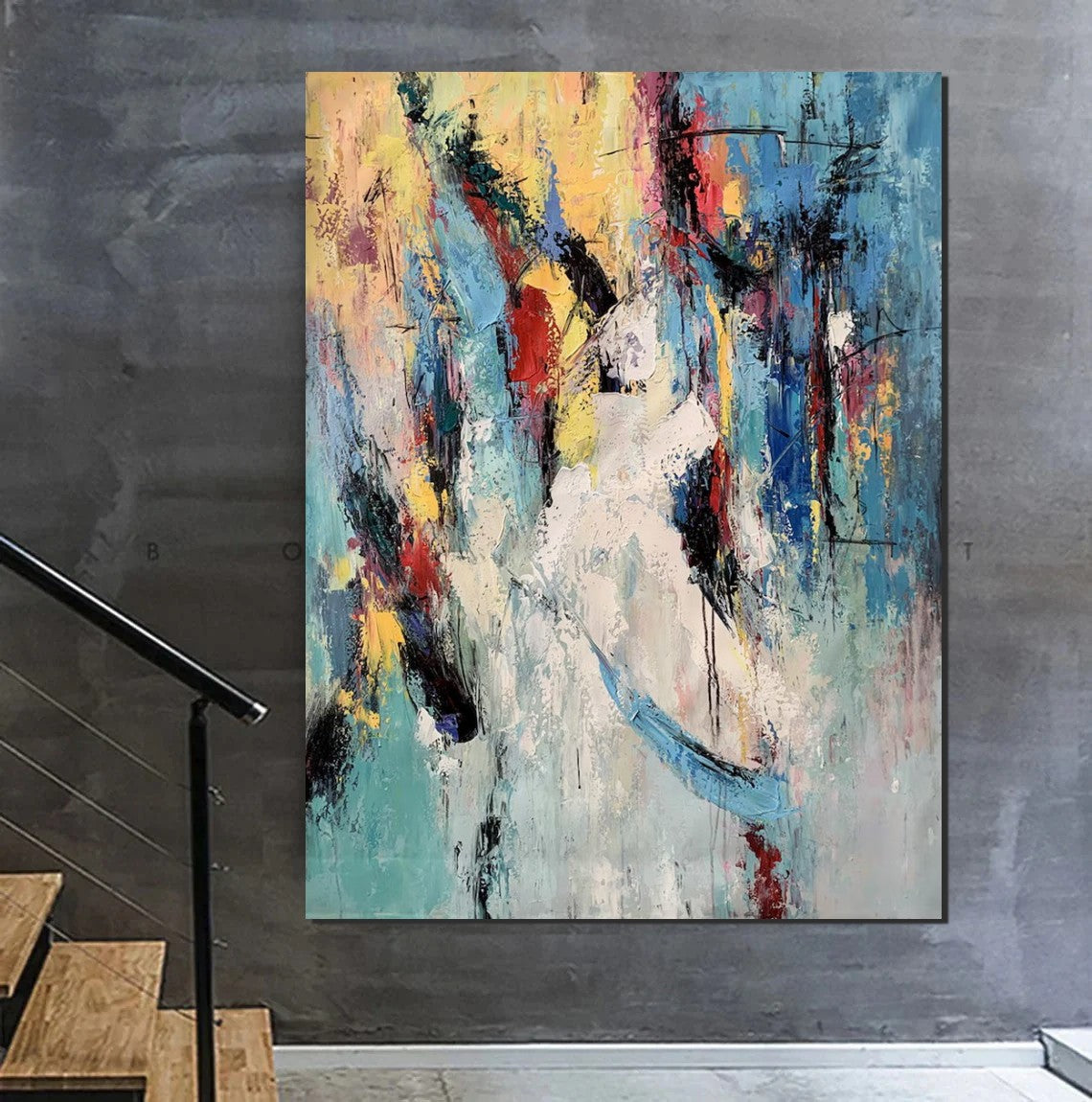 Palette Knife Paintings, Acrylic Paintings on Canvas, Large Paintings Behind Sofa, Abstract Painting for Living Room, Bedroom Modern Wall Art Paintings-artworkcanvas