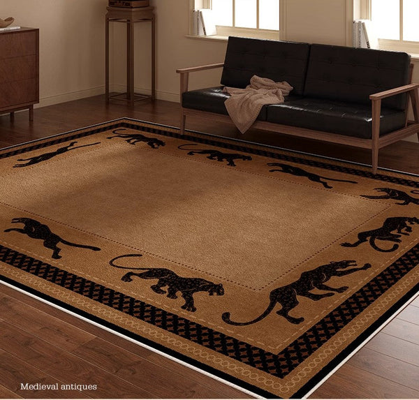 Large Modern Rugs for Living Room, Mid Century Cheetah Pattern Modern Rugs for Dining Room, Modern Rug Ideas for Bedroom-artworkcanvas