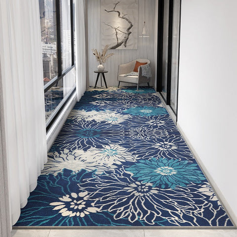 Entrance Hallway Runners, Extra Long Narrow Blue Runner Rugs, Washable Kitchen Runner Rugs, Modern Long Hallway Runners, Contemporary Entryway Runner Rug Ideas-artworkcanvas