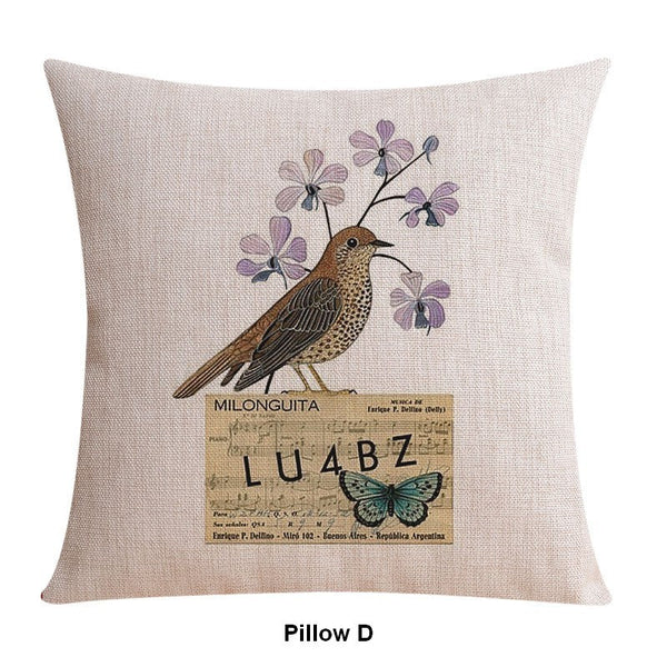 Singing Birds Decorative Throw Pillows, Love Birds Throw Pillows for Couch, Modern Sofa Decorative Pillows for Children's Room, Decorative Pillow Covers-artworkcanvas