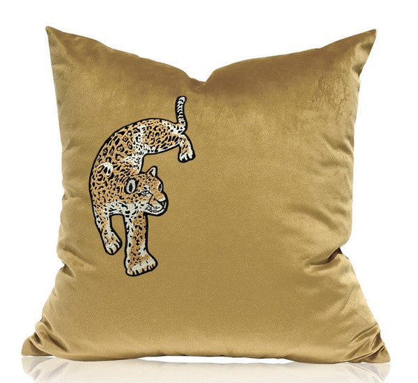 Contemporary Throw Pillows, Cheetah Decorative Cushion, Modern Sofa Pillows, Decorative Pillows for Living Room-artworkcanvas