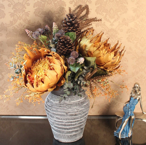 Large Bunch of Sunflowers Arrangement, Real Touch Faux Silk Floral Bouquet Table Centerpiece, Amazing Artificial Floral Arrangement for Dining Room-artworkcanvas