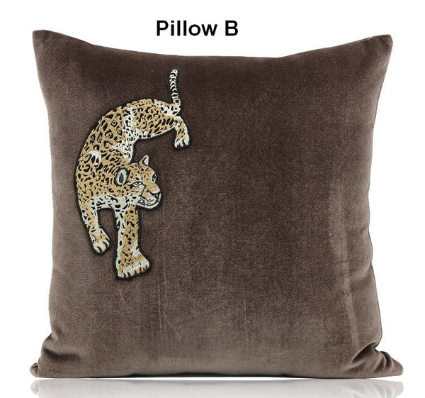 Modern Sofa Pillows, Contemporary Throw Pillows, Cheetah Decorative Throw Pillows, Decorative Pillows for Living Room-artworkcanvas