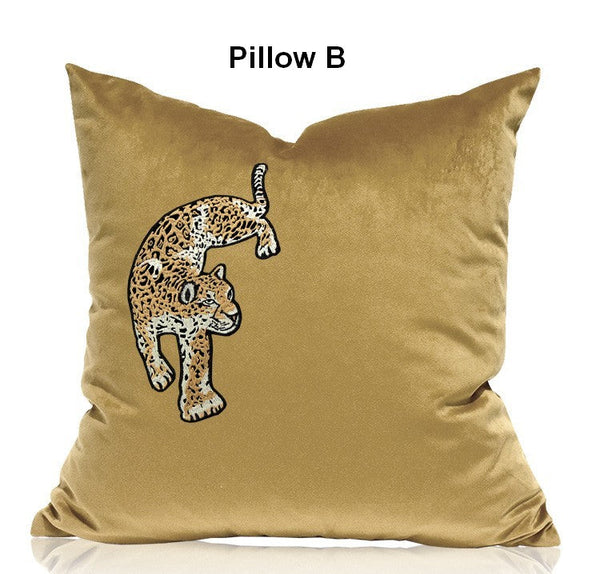 Contemporary Throw Pillows, Cheetah Decorative Cushion, Modern Sofa Pillows, Decorative Pillows for Living Room-artworkcanvas