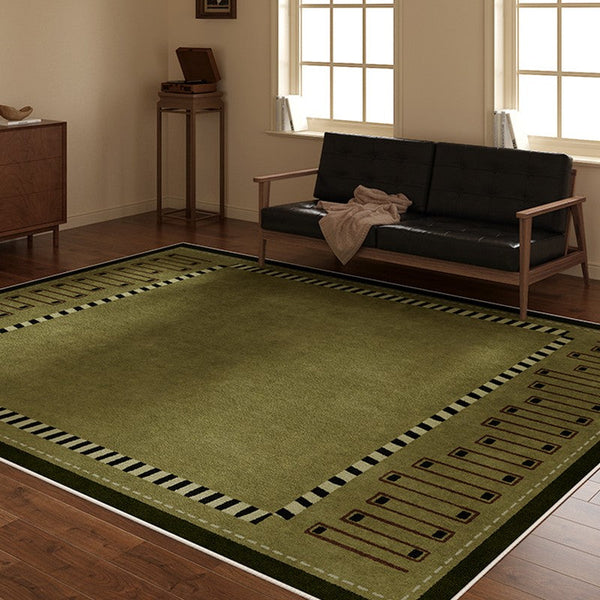 Large Modern Rugs in Living Room, Green Contemporary Rugs for Bedroom, Mid Century Modern Rugs under Sofa, Dining Room Floor Carpets-artworkcanvas