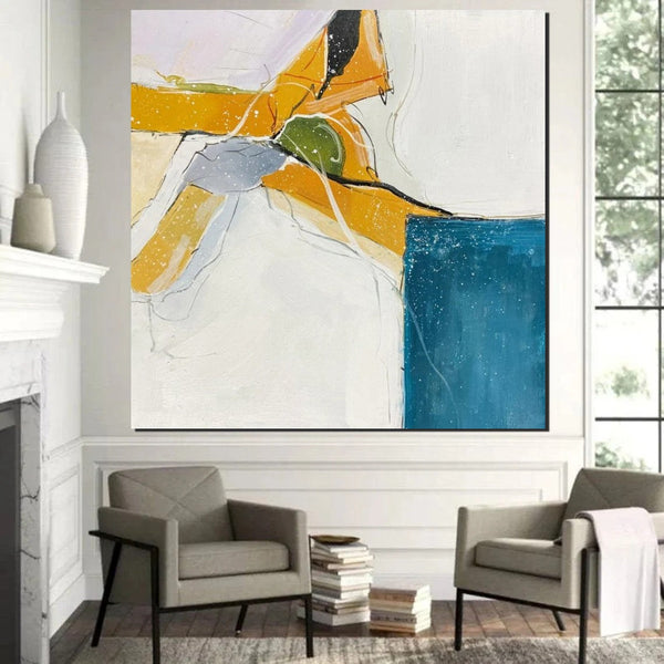 Bedroom Wall Art Paintings, Contemporary Wall Art Paintings, Acrylic Paintings for Living Room, Large Simple Modern Art, Abstract Acrylic Painting-artworkcanvas