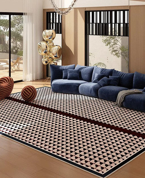 Modern Rugs for Dining Room, Contemporary Modern Rugs, Geometric Contemporary Rugs Next to Bed, Mid Century Area Rugs for Living Room-artworkcanvas