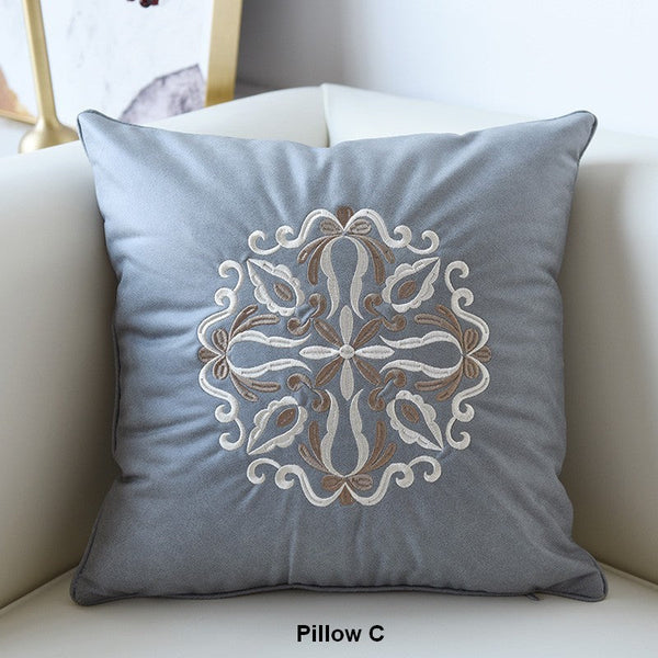 Modern Throw Pillows, Decorative Flower Pattern Throw Pillows for Couch, Contemporary Decorative Pillows, Modern Sofa Pillows-artworkcanvas