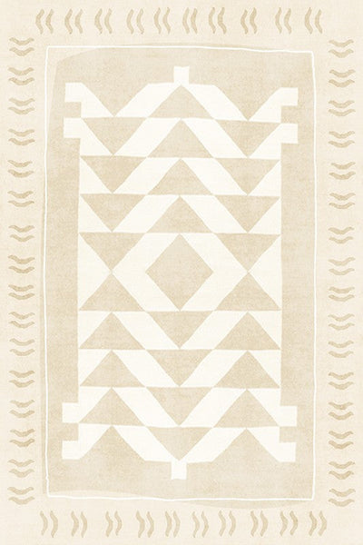 Mid Century Modern Rugs Next to Bed, Modern Rugs for Dining Room, Soft Contemporary Rugs for Bedroom, Cream Modern Carpets for Living Room-artworkcanvas