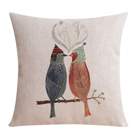 Singing Birds Decorative Throw Pillows, Love Birds Throw Pillows for Couch, Modern Sofa Decorative Pillows for Children's Room, Decorative Pillow Covers-artworkcanvas