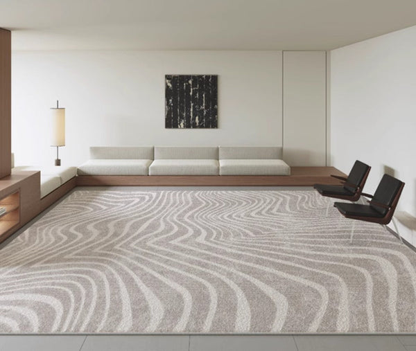 Modern Carpets for Office, Dining Room Floor Rugs, Stripe Area Rugs under Sofa, Mid Century Area Rugs for Living Room, Abstract Contemporary Rugs for Bedroom-artworkcanvas