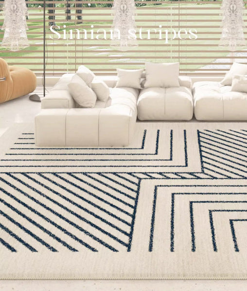 Large Modern Rugs for Dining Room, Bohemian Stripe Runner Rugs Next to Bed, Contemporary Rugs for Living Room, Bathroom Runner Rugs-artworkcanvas