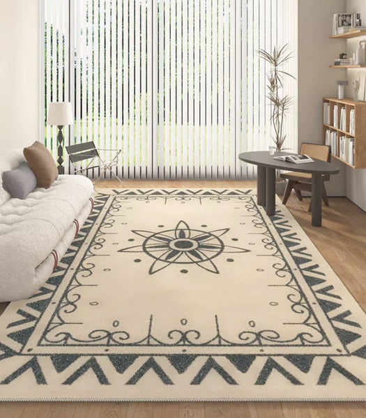 Hallway Modern Runner Rugs, Thick Contemporary Area Rugs Next to Bed, Abstract Area Rugs for Living Room, Modern Rugs under Dining Room Table-artworkcanvas