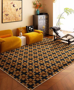 Abstract Modern Rugs for Living Room, Modern Rugs under Dining Room Table, Mid Century Geometric Carpets, Contemporary Modern Rugs Next to Bed-artworkcanvas