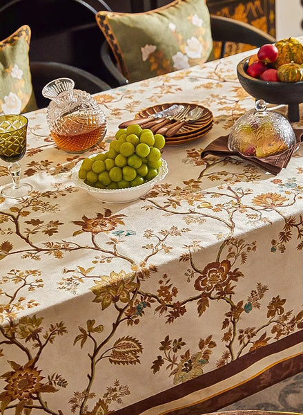 Flower Farmhouse Table Covers, Square Tablecloth for Round Table, Extra Large Modern Rectangular Tablecloth for Dining Room Table, Long Tablecloth for Living Room-artworkcanvas