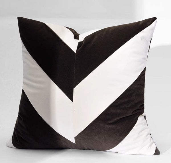 Black Stripe Modern Pillows for Couch, Abstract Decorative Throw Pillows for Living Room, Large Modern Sofa Pillow Cases, Decorative Pillow Covers-artworkcanvas