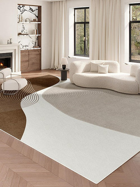 Contemporary Modern Rugs for Bedroom, Large Geometric Rugs for Living Room, Abstract Modern Area Rugs for Bedroom-artworkcanvas