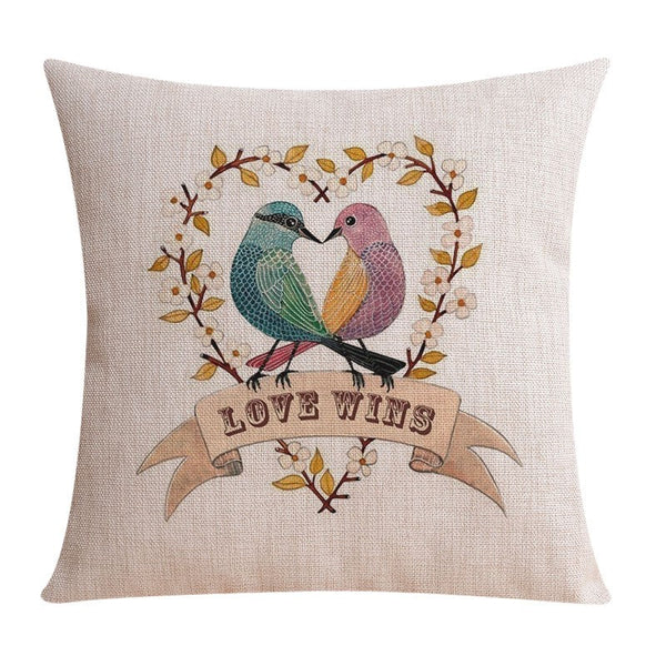 Love Birds Throw Pillows for Couch, Singing Birds Decorative Throw Pillows, Modern Sofa Decorative Pillows, Decorative Pillow Covers-artworkcanvas