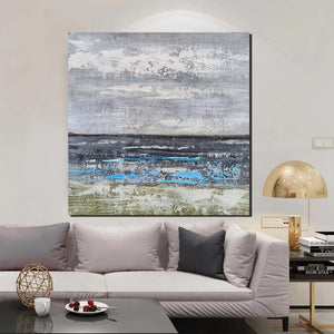 Contemporary Wall Art Paintings, Acrylic Paintings for Living Room, Large Simple Modern Art, Blue Abstract Acrylic Painting-artworkcanvas
