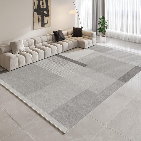 Geometric Modern Rugs for Dining Room, Contemporary Modern Rugs for Bedroom, Gray Modern Rugs for Living Room, Abstract Grey Modern Rugs for Sale-artworkcanvas