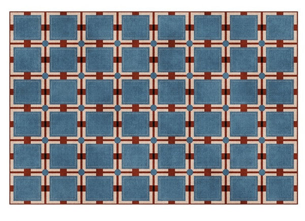 Modern Blue Rug for Living Room, Bedroom Modern Floor Rugs, Mid Century Contemporary Rugs under Sofa, Large Area Rugs for Office-artworkcanvas