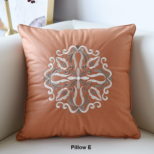 Contemporary Decorative Pillows, Modern Throw Pillows, Decorative Flower Pattern Throw Pillows for Couch, Modern Sofa Pillows-artworkcanvas