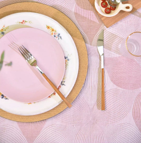 Simple Contemporary Pink Cotton Tablecloth, Square Tablecloth for Round Table,Large Rectangle Table Covers for Dining Room Table, Modern Table Cloths for Kitchen-artworkcanvas