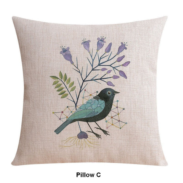 Love Birds Throw Pillows for Couch, Singing Birds Decorative Throw Pillows, Modern Sofa Decorative Pillows, Decorative Pillow Covers-artworkcanvas