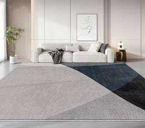 Blue Contemporary Modern Rugs, Geometric Contemporary Rugs Next to Bed, Modern Rugs for Living Room, Contemporary Rugs for Dining Room-artworkcanvas