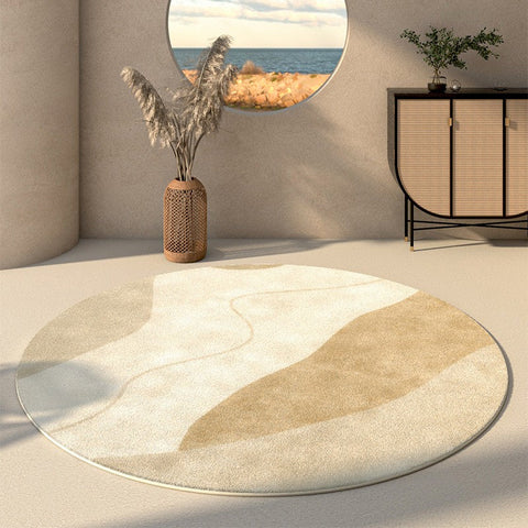 Contemporary Round Rugs Under Bed, Modern Round Carpets for Dining Room, Contemporary Round Rugs for Living Room, Hallway Floor Carpets-artworkcanvas