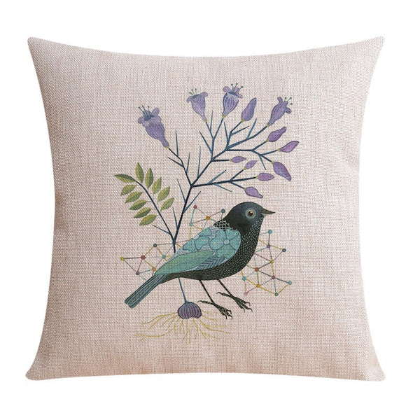 Modern Sofa Decorative Pillows for Children's Room, Singing Birds Decorative Throw Pillows, Love Birds Throw Pillows for Couch, Decorative Pillow Covers-artworkcanvas