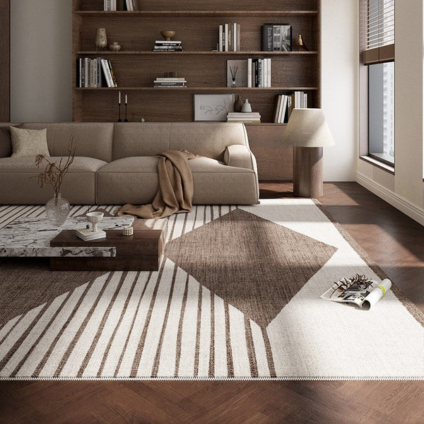 Geometric Modern Rug Placement Ideas for Bedroom, Contemporary Modern Rugs for Dining Room, Mid Century Modern Rugs for Living Room-artworkcanvas