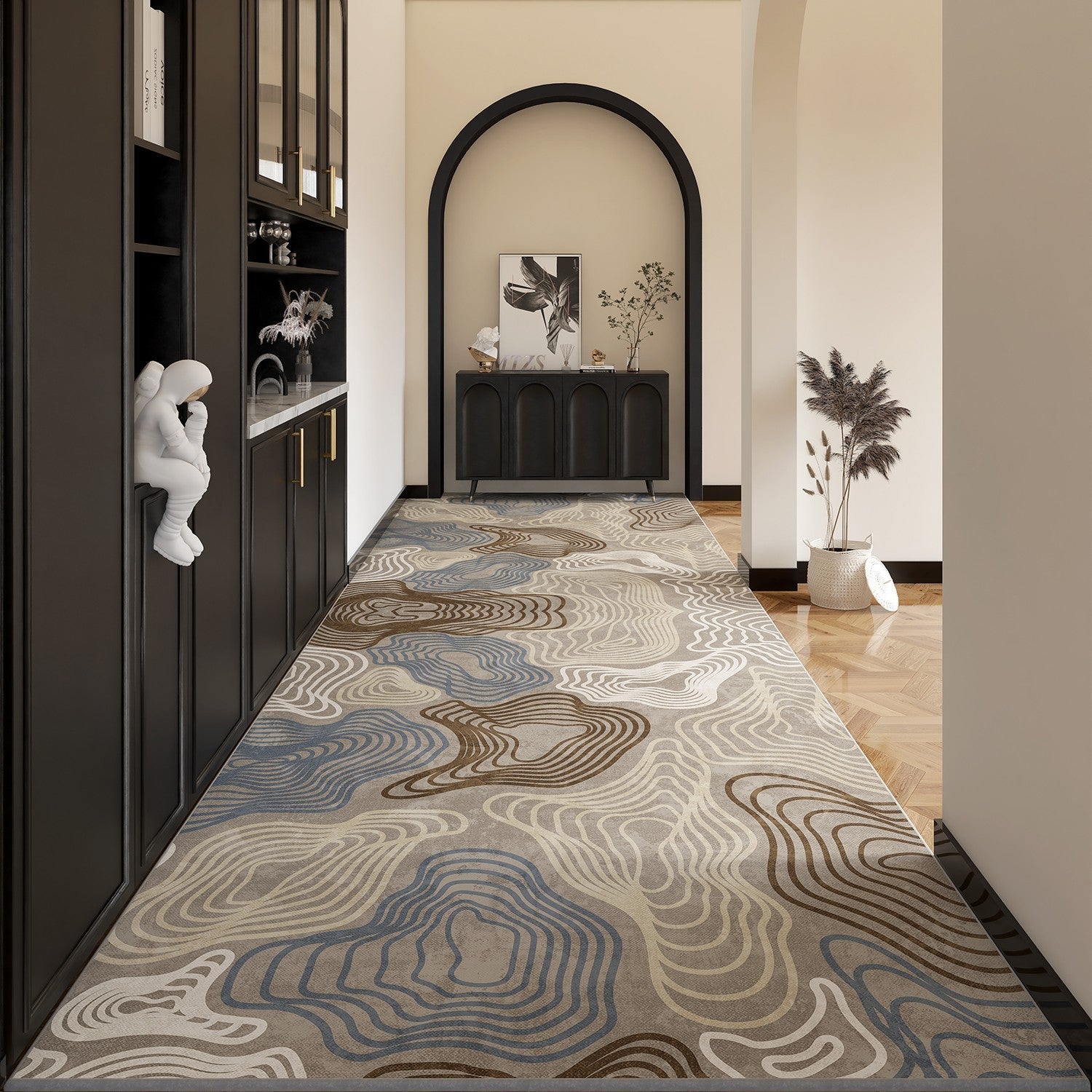 Long Narrow Runner Rugs, Abstract Entryway Runner Rugs, Entrance Hallway Runner Carpet, Long Narrow Hallway Runners, Modern Long Hallway Runners-artworkcanvas