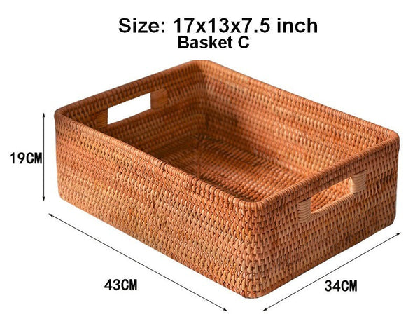 Woven Storage Baskets, Rattan Storage Baskets for Kitchen, Storage Basket for Shelves, Kitchen Storage Basket, Storage Baskets for Bedroom