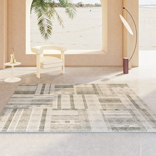 Contemporary Runner Rugs Next to Bed, Bathroom Runner Rugs, Grey Modern Rugs for Living Room, Contemporary Carpets under Dining Room Table-artworkcanvas