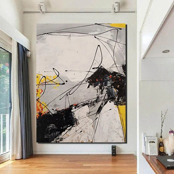 Dining Room Canvas Painting, Large Canvas Painting for Office, Simple Modern Acrylic Paintings, Contemporary Modern Artwork-artworkcanvas
