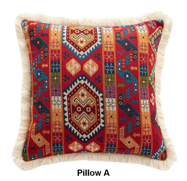 Bedroom Bohemian Decorative Sofa Pillows, Oriental Throw Pillow for Couch, Geometric Decorative Throw Pillows for Living Room (Copy)-artworkcanvas