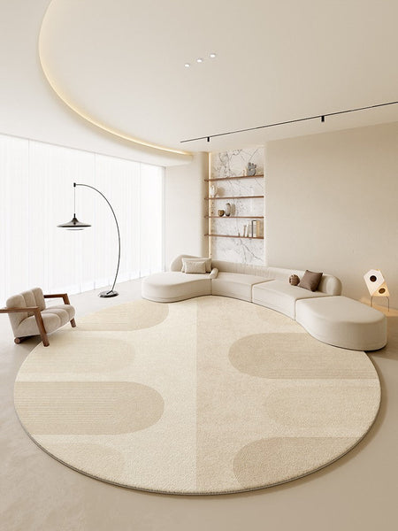 Bathroom Modern Round Rugs, Circular Modern Rugs under Coffee Table, Round Contemporary Modern Rugs for Bedroom, Round Modern Rugs in Living Room-artworkcanvas