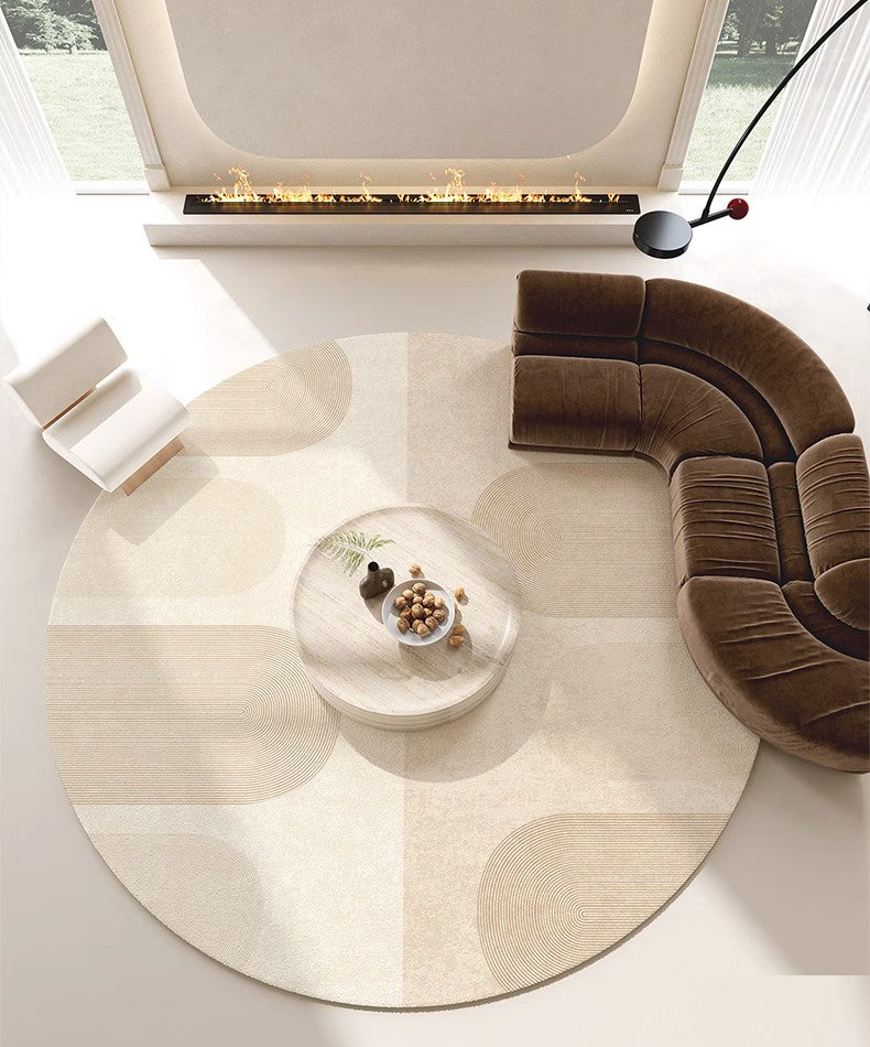 Bathroom Modern Round Rugs, Circular Modern Rugs under Coffee Table, Round Contemporary Modern Rugs for Bedroom, Round Modern Rugs in Living Room-artworkcanvas