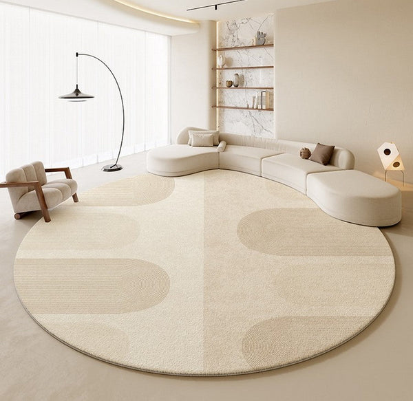 Round Contemporary Modern Rugs for Bedroom, Bathroom Modern Round Rugs, Circular Modern Rugs under Coffee Table, Round Modern Rugs in Living Room-artworkcanvas