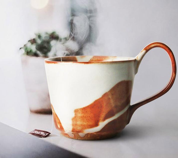 Ceramic Coffee Mug, Large Capacity Coffee Cup, Large Handmade Pottery Coffee Cup, Large Tea Cup-artworkcanvas