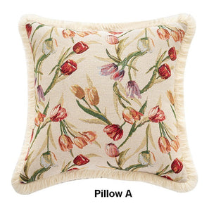 Tulip Flower Pillow Covers, Large Flower Decorative Pillows for Bedroom, Decorative Sofa Pillows for Couch, Farmhouse Decorative Pillows-artworkcanvas