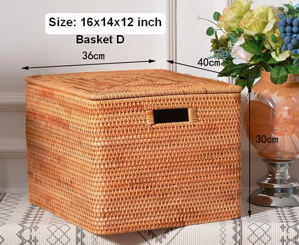 Storage Baskets for Toys, Rectangular Storage Basket for Shelves, Storage Basket with Lid, Storage Baskets for Bathroom, Storage Baskets for Clothes