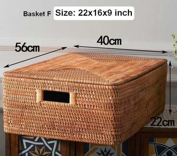 Storage Baskets for Toys, Rectangular Storage Basket for Shelves, Storage Basket with Lid, Storage Baskets for Bathroom, Storage Baskets for Clothes