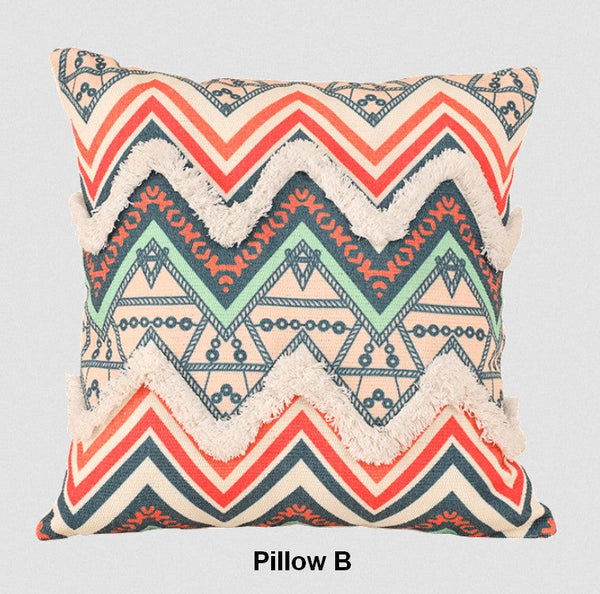 Oriental Decorative Throw Pillows for Living Room, Square Pillows for Couch, Geometric Modern Pillow Covers, Bohemian Decorative Sofa Pillows-artworkcanvas