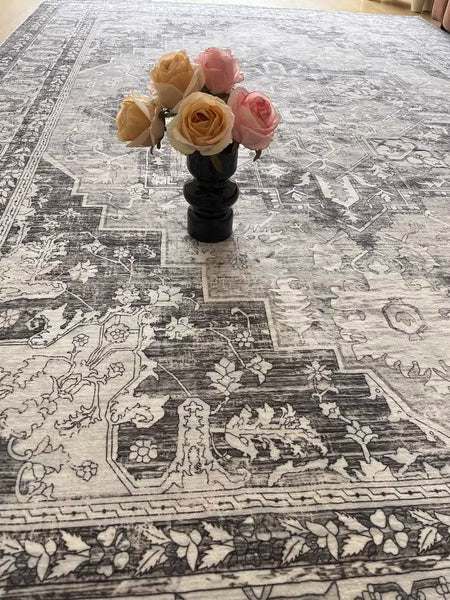 Gray Persain Rugs for Bedroom, Traditional Persian Rug, Vintage Area Rugs for Dining Room, Extra Large Vintage Persian Rugs, Oversized Area Rugs for Living Room-artworkcanvas